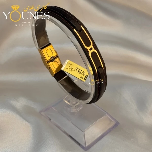 دستبند طلا چرم مردانه L189